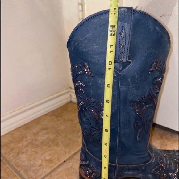 Roper Navy and silver inlay boots size 6 - Picture 9 of 9